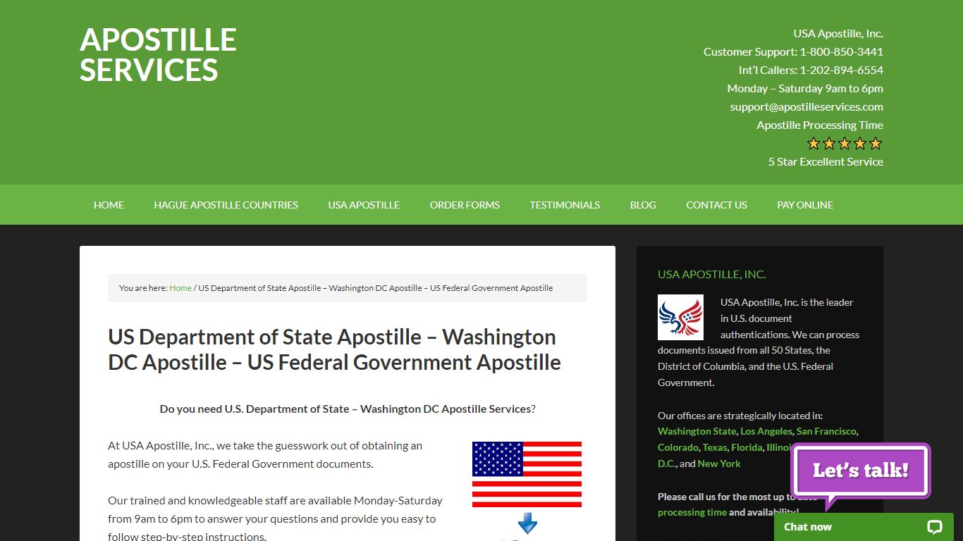 US Department of State Apostille – Washington DC Apostille – US Federal ...